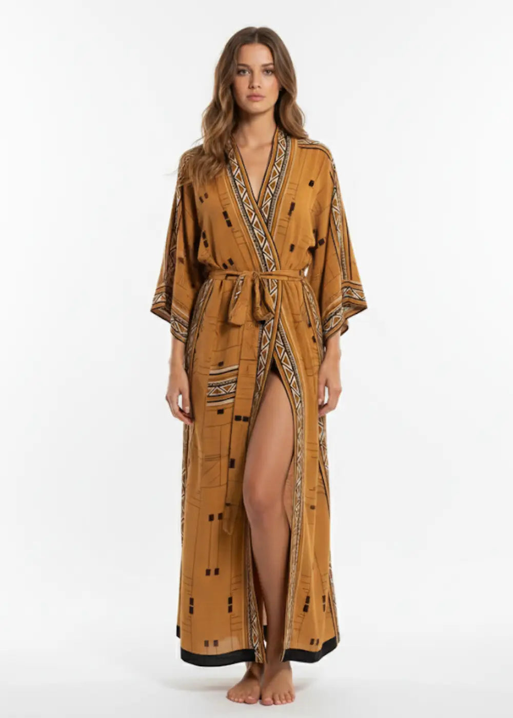 Robe Kimono Tribal Ocre