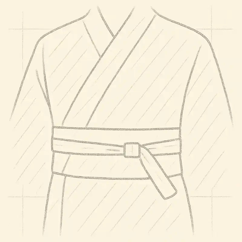 Un kimono traditionnel avec une ceinture attachée.