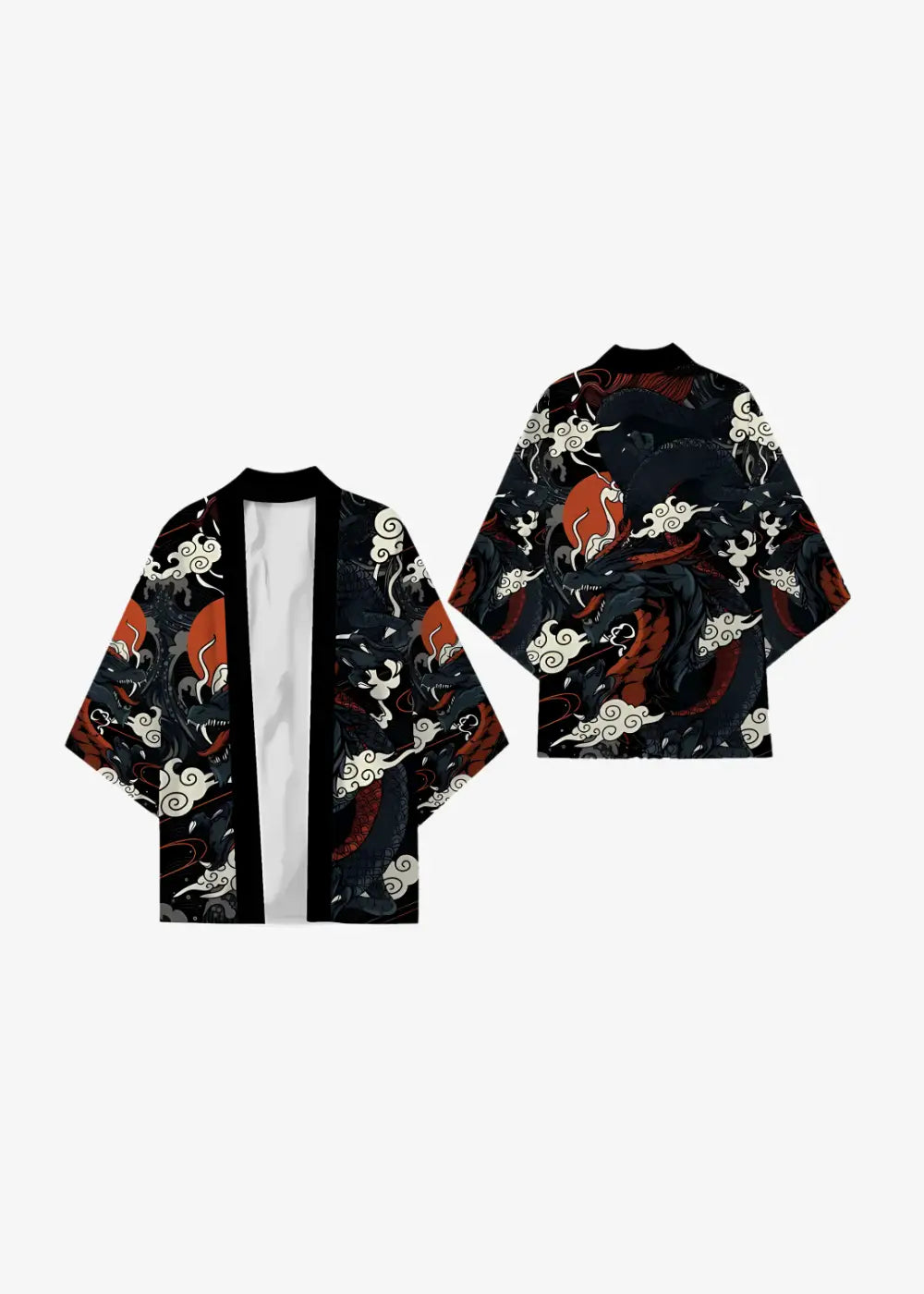 Veste Kimono Dragon Imprimé Ouverte