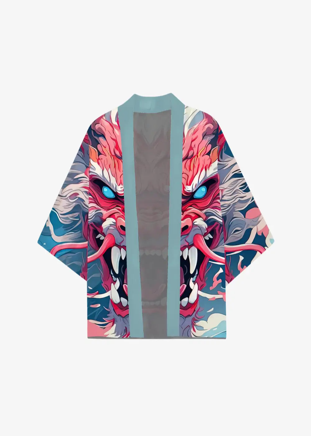 Veste Kimono Dragon Imprimé Ouverte