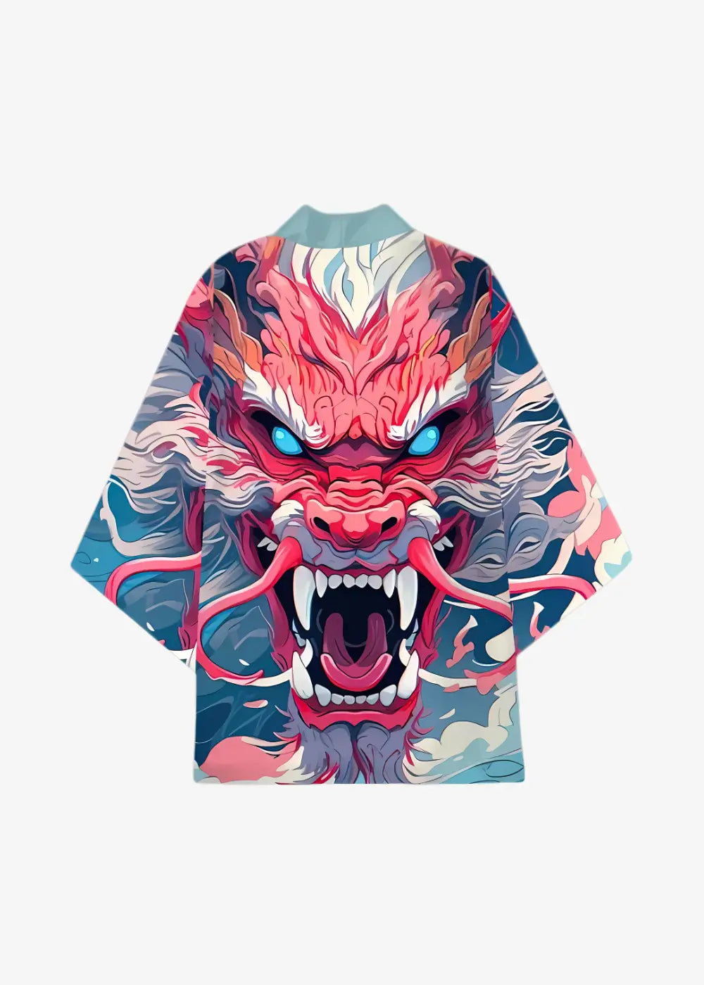 Veste Kimono Dragon Imprimé Ouverte