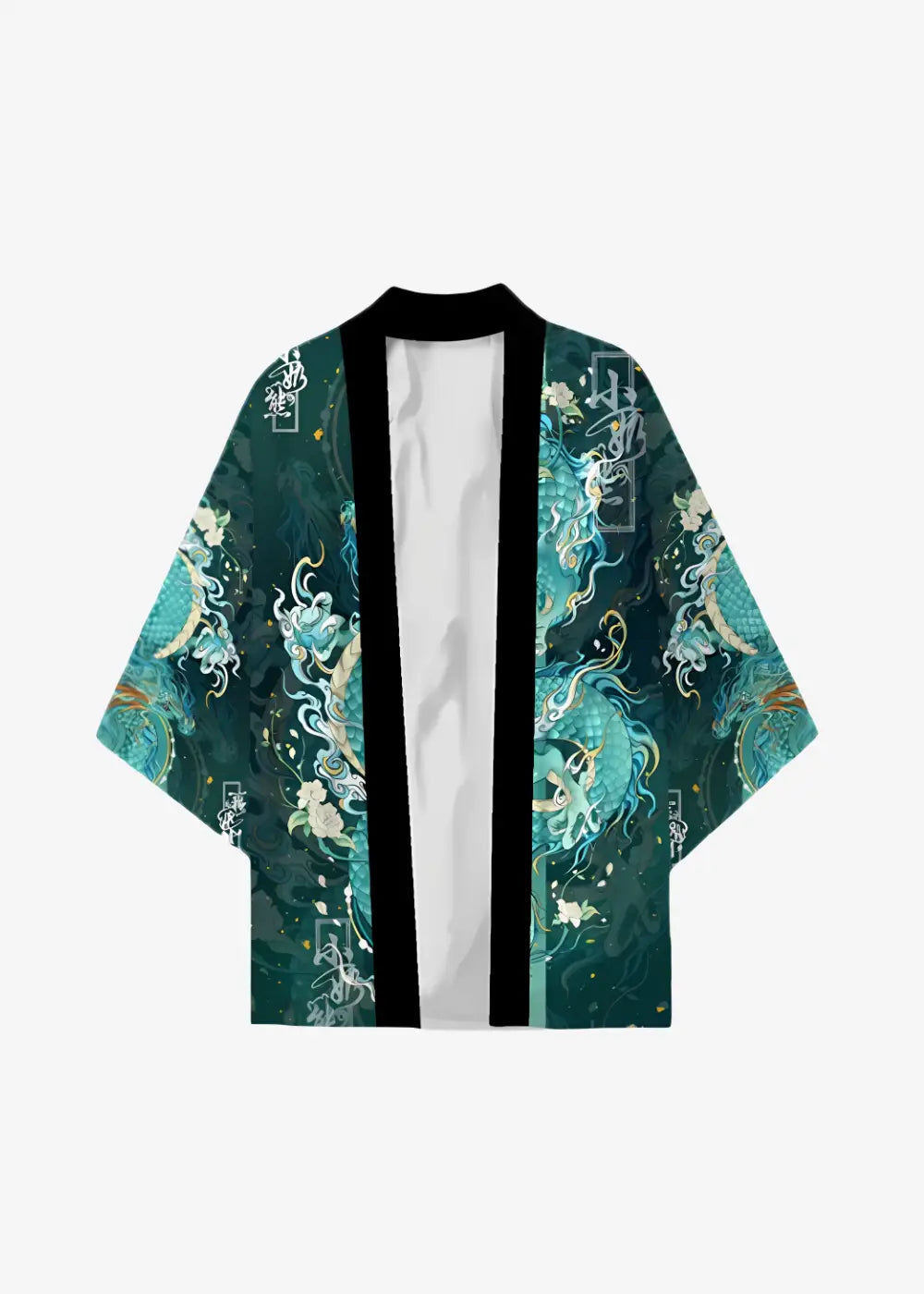 Veste Kimono Dragon Imprimé Ouverte