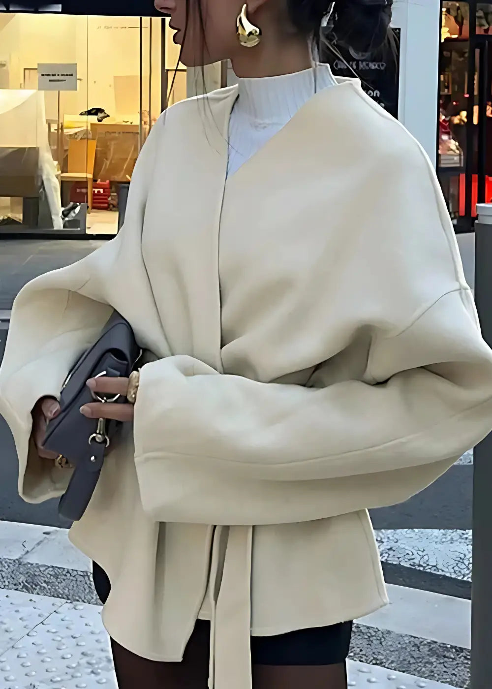 Veste Kimono Femme Beige