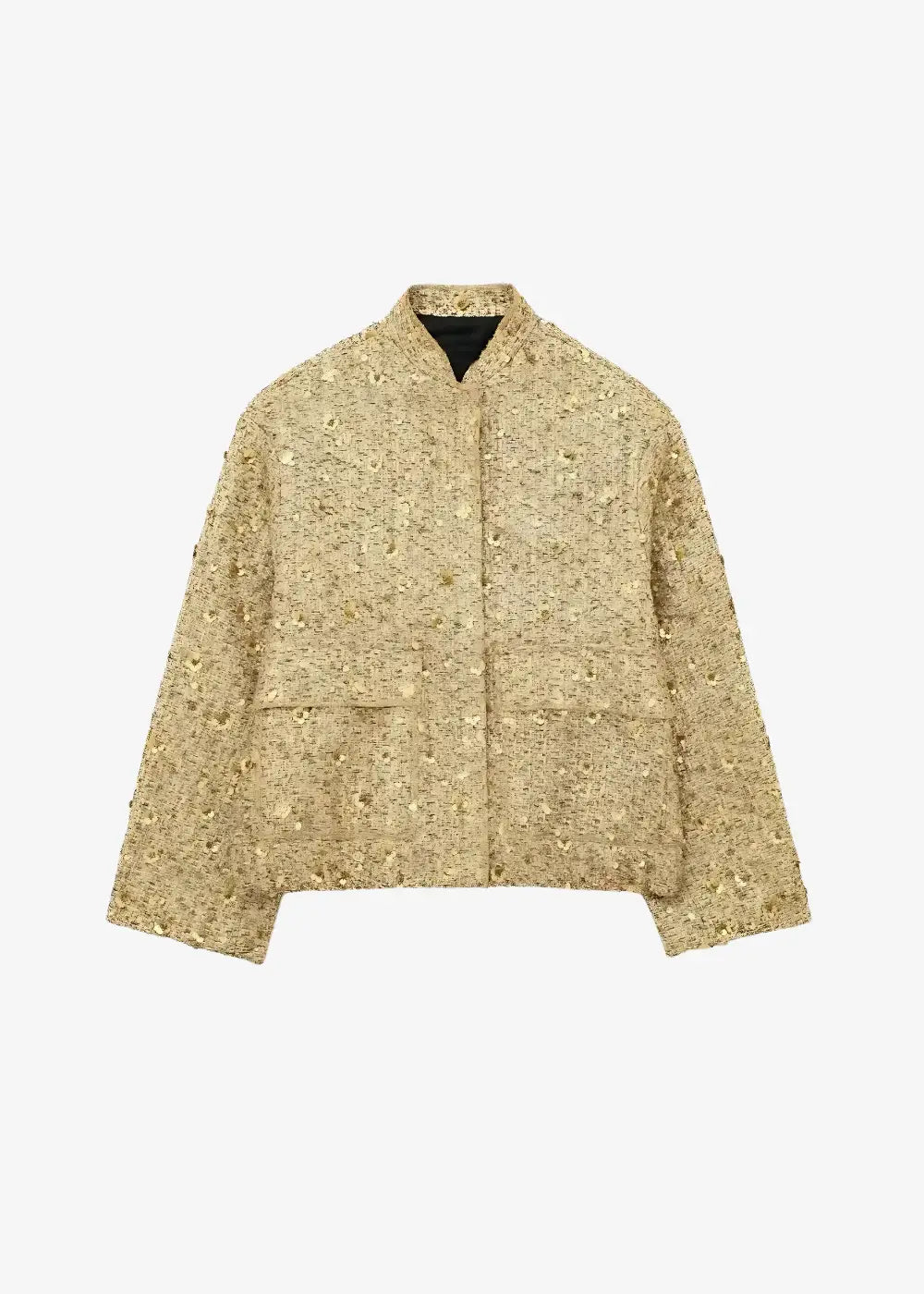 Veste Kimono Femme Doré à Paillettes