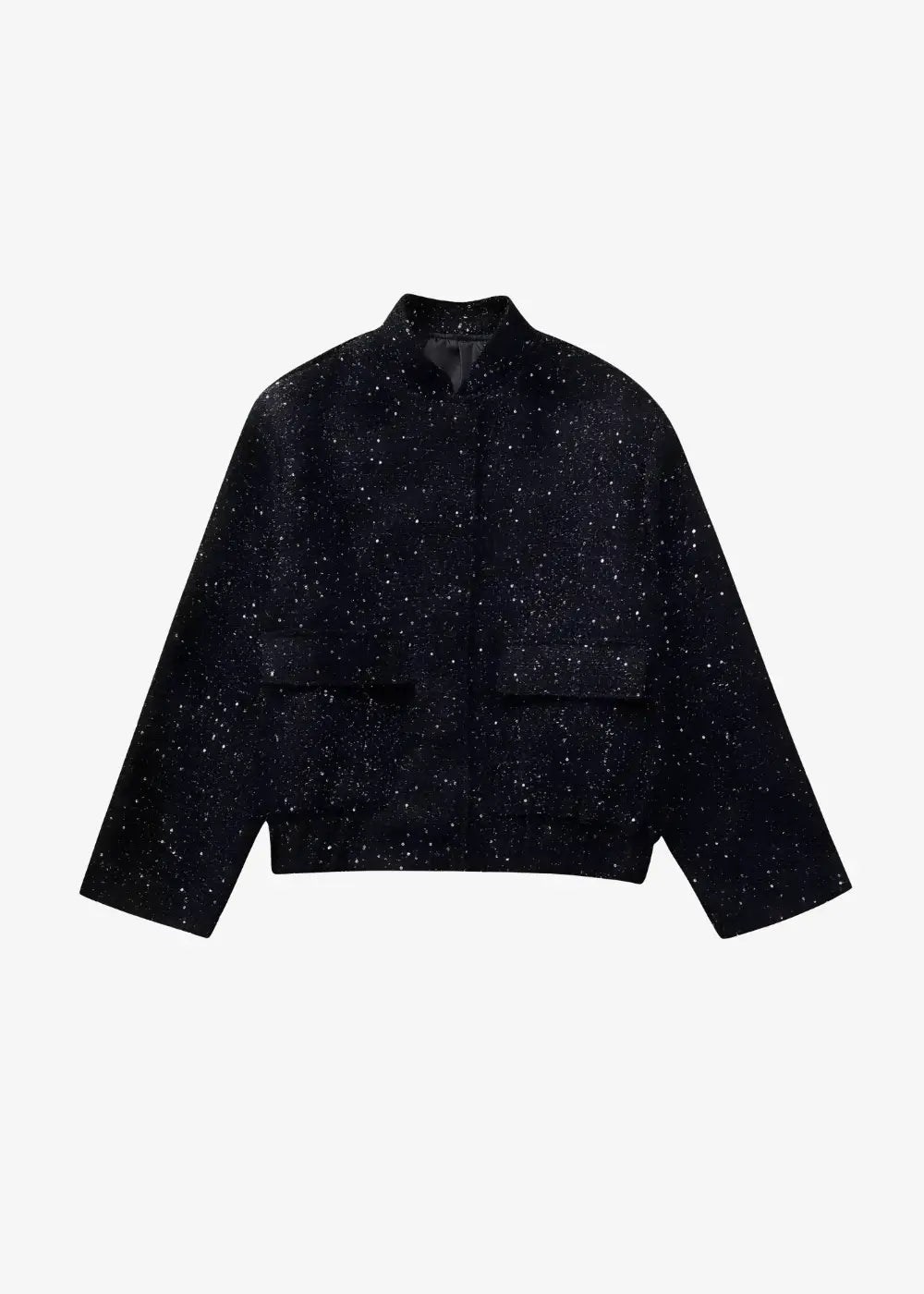 Veste Kimono Femme Noire à Paillettes