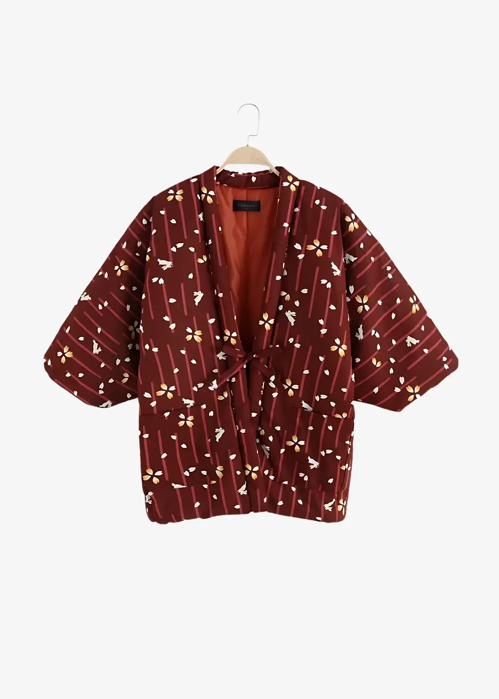 Veste Kimono Femme Rouge Floral