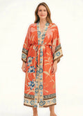 Veste Kimono Fleuri Rouge