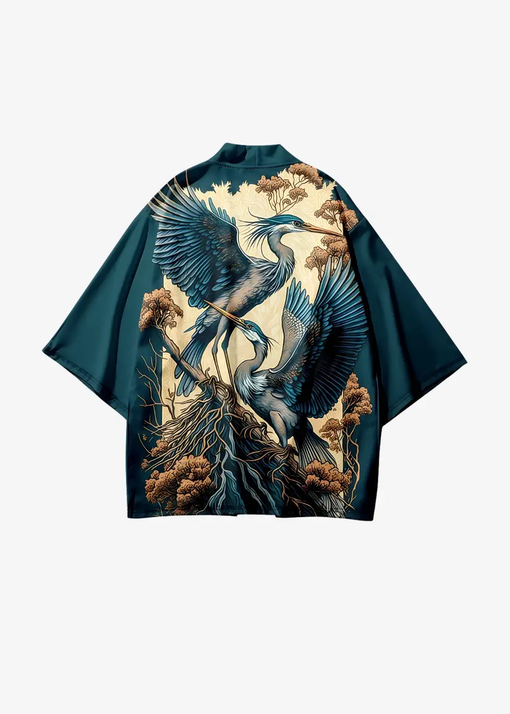 Veste Kimono Grues Bleues