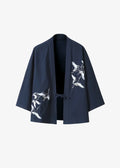 Veste Kimono Homme Bleu en Coton | Grues