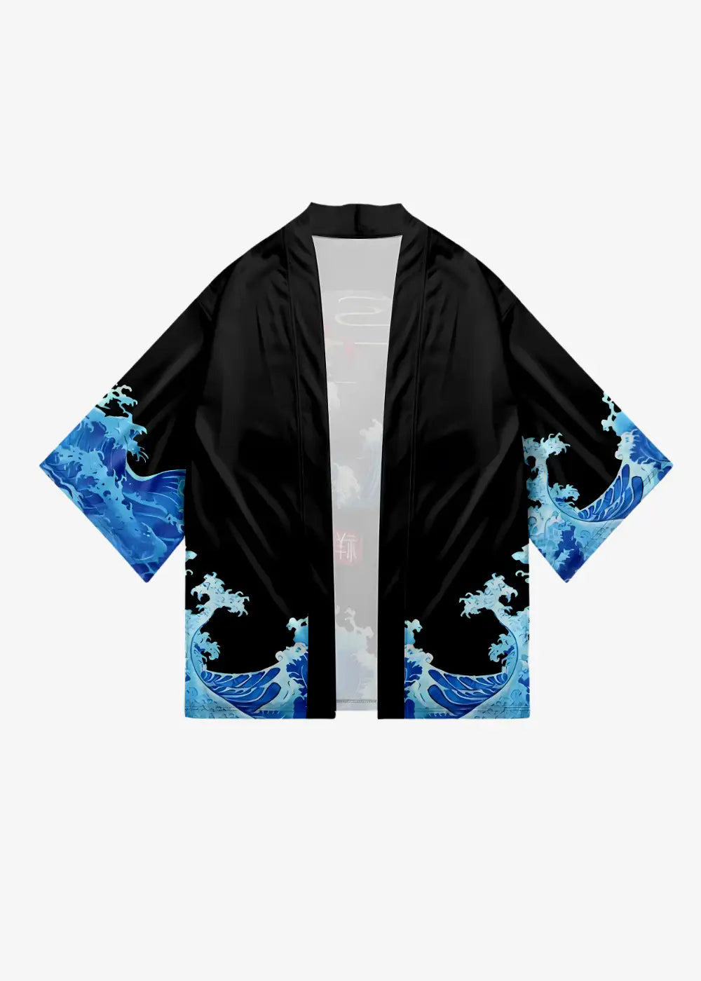 Veste kimono imprimée mer agitée