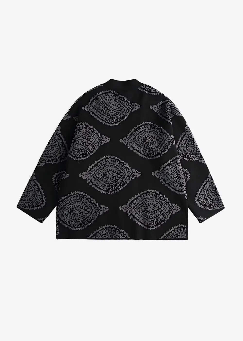 Veste Kimono Imprimée Noire