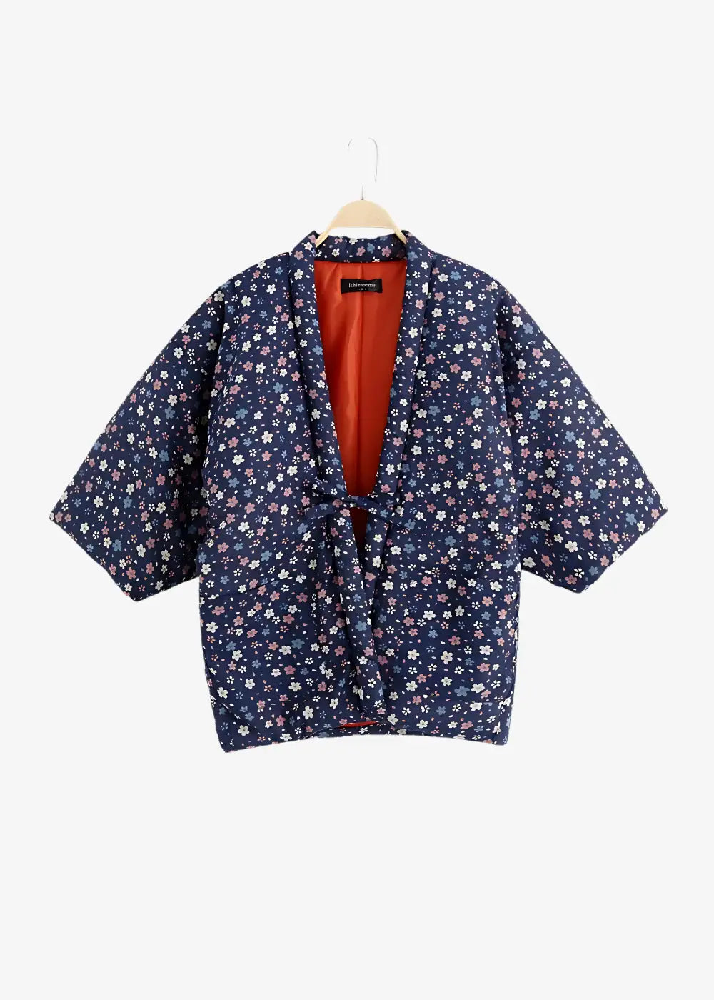 Veste Kimono Matelassée Fleur Bleue