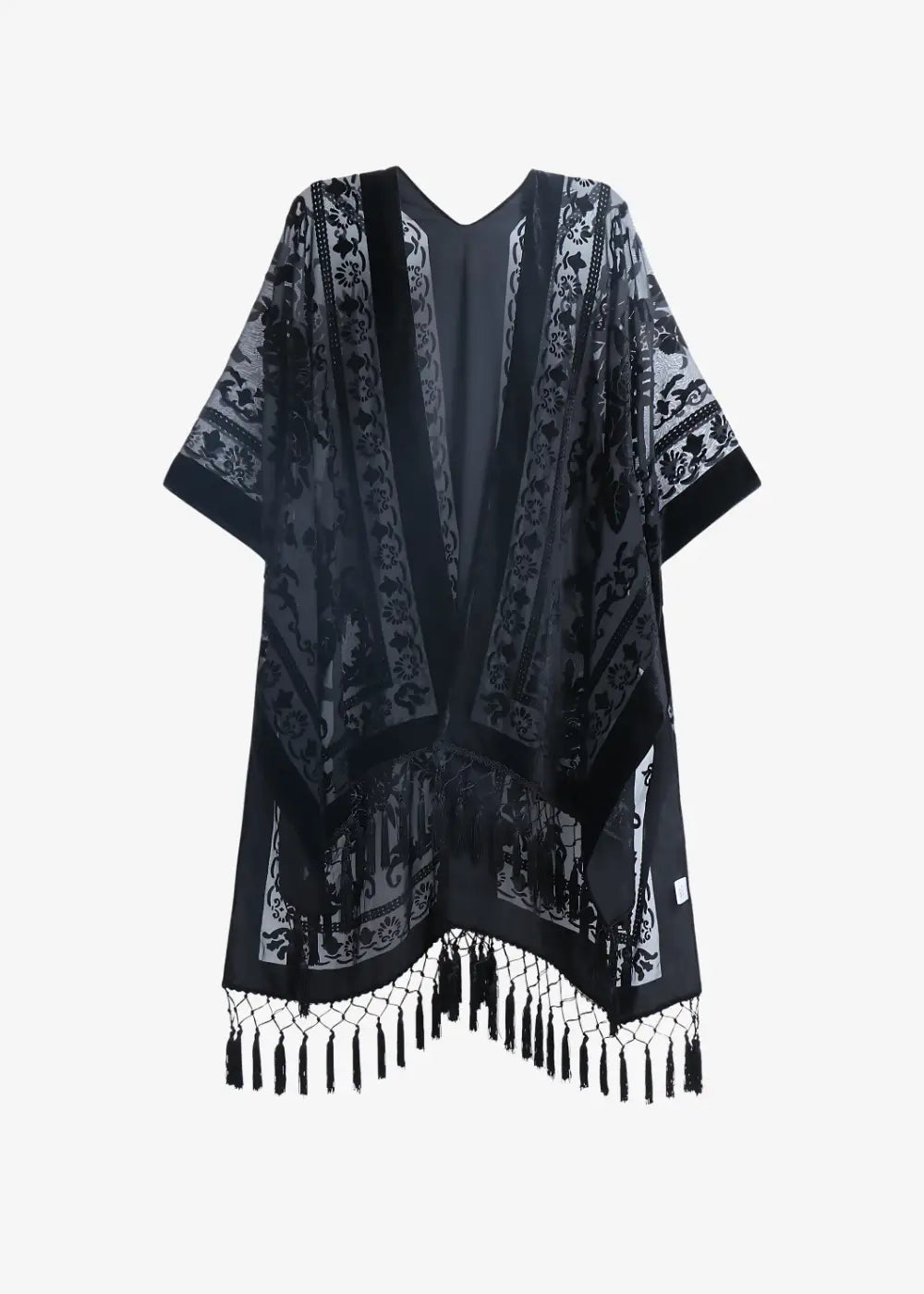 Veste Kimono Noire Floral