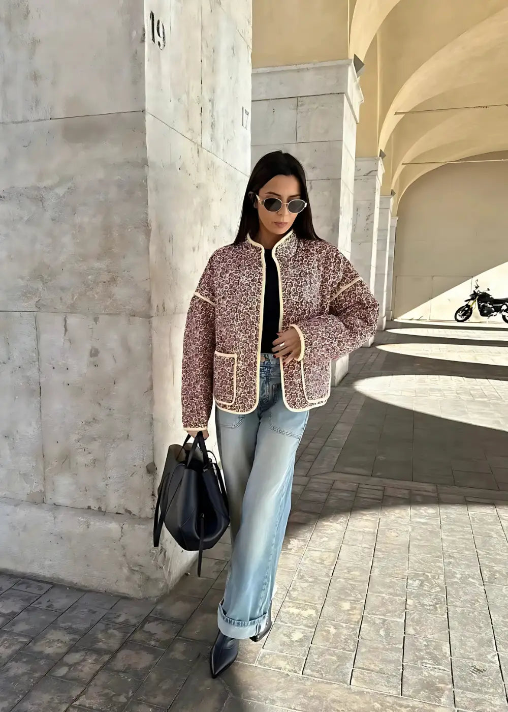 Veste Kimono Quiltée Florale