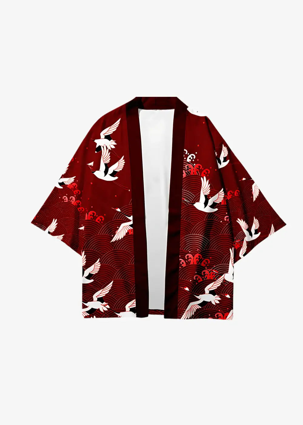 Veste Kimono Style Japonais Grues
