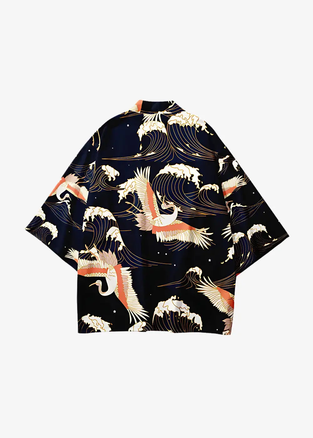 Veste Kimono Style Japonais Grues