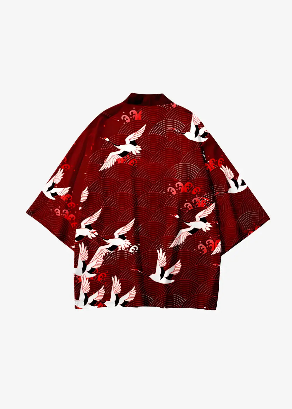 Veste Kimono Style Japonais Grues