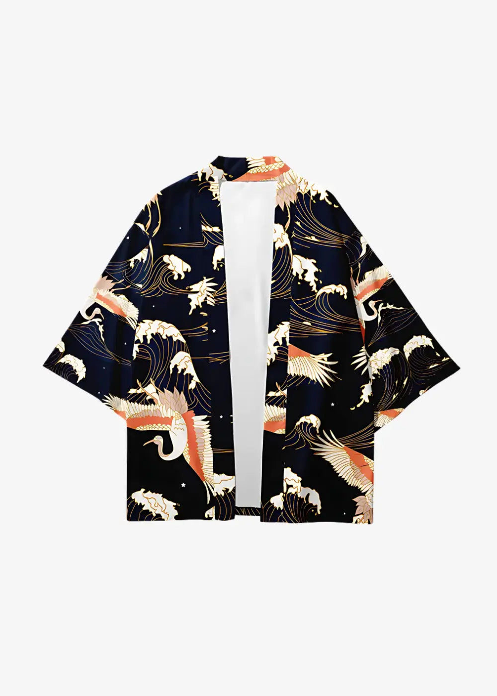 Veste Kimono Style Japonais Grues