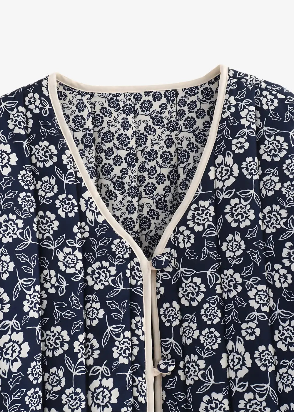 Veste Matelassée Kimono Fleuri