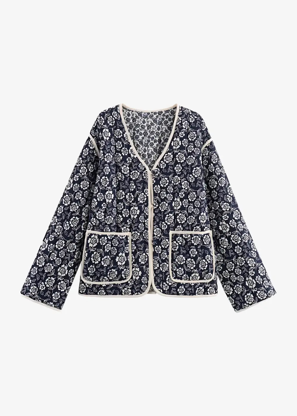 Veste Matelassée Kimono Fleuri